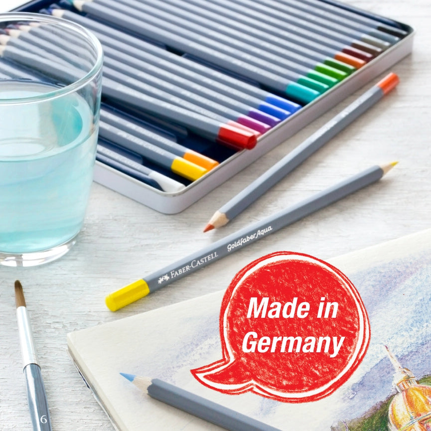 NEW // Faber-Castell Goldfaber Aqua Watercolor Pencils, Box of 24