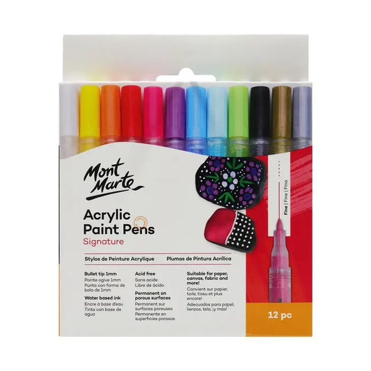 NEW // Acrylic Paint Pens Fine Tip 1mm (12)