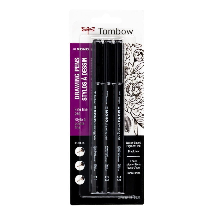 NEW// Tombow 3 Pack of MONO Drawing Pens
