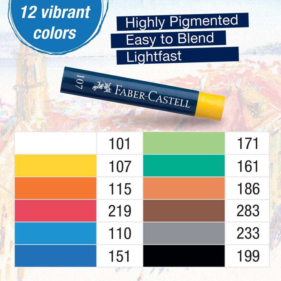 NEW // Faber-Castell Oil Pastel Crayons - Box of 12