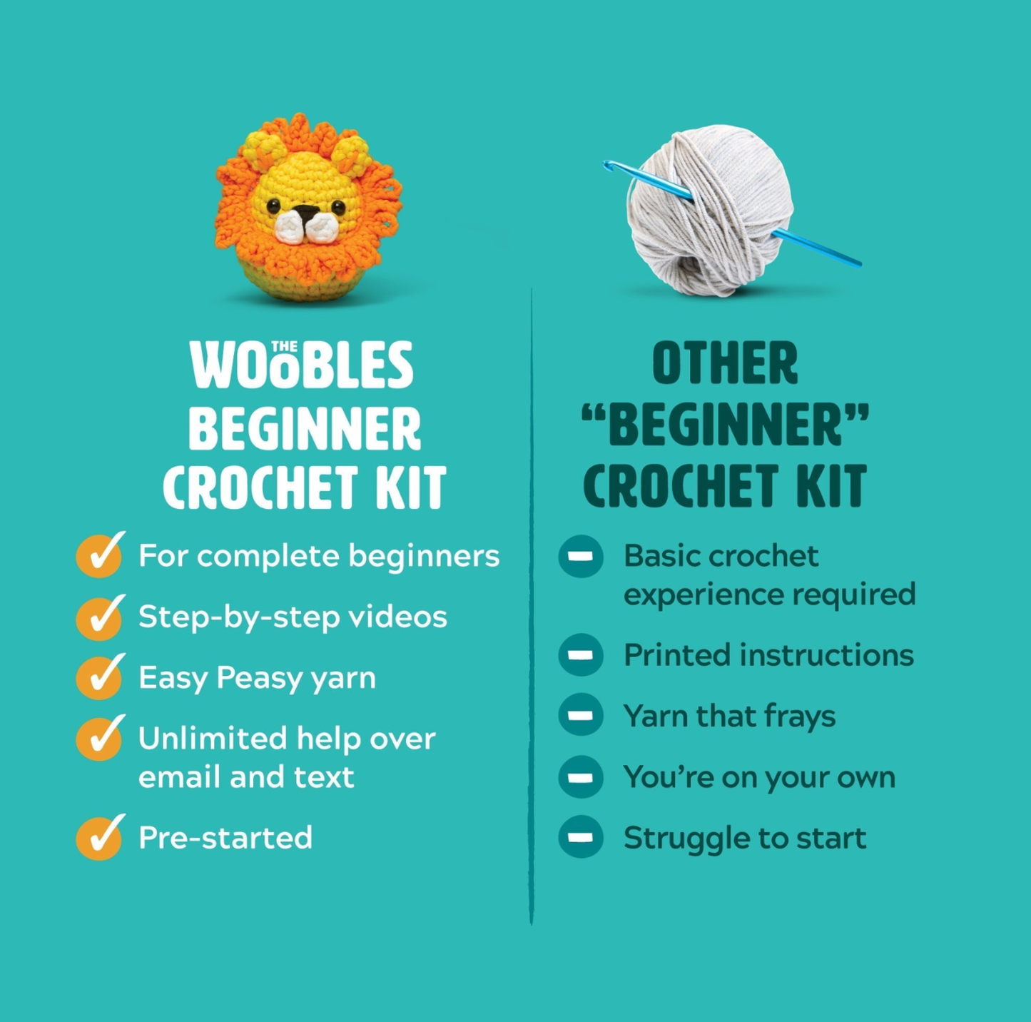 NEW // The Woobles - Nico the Cat Beginner Crochet Kit 