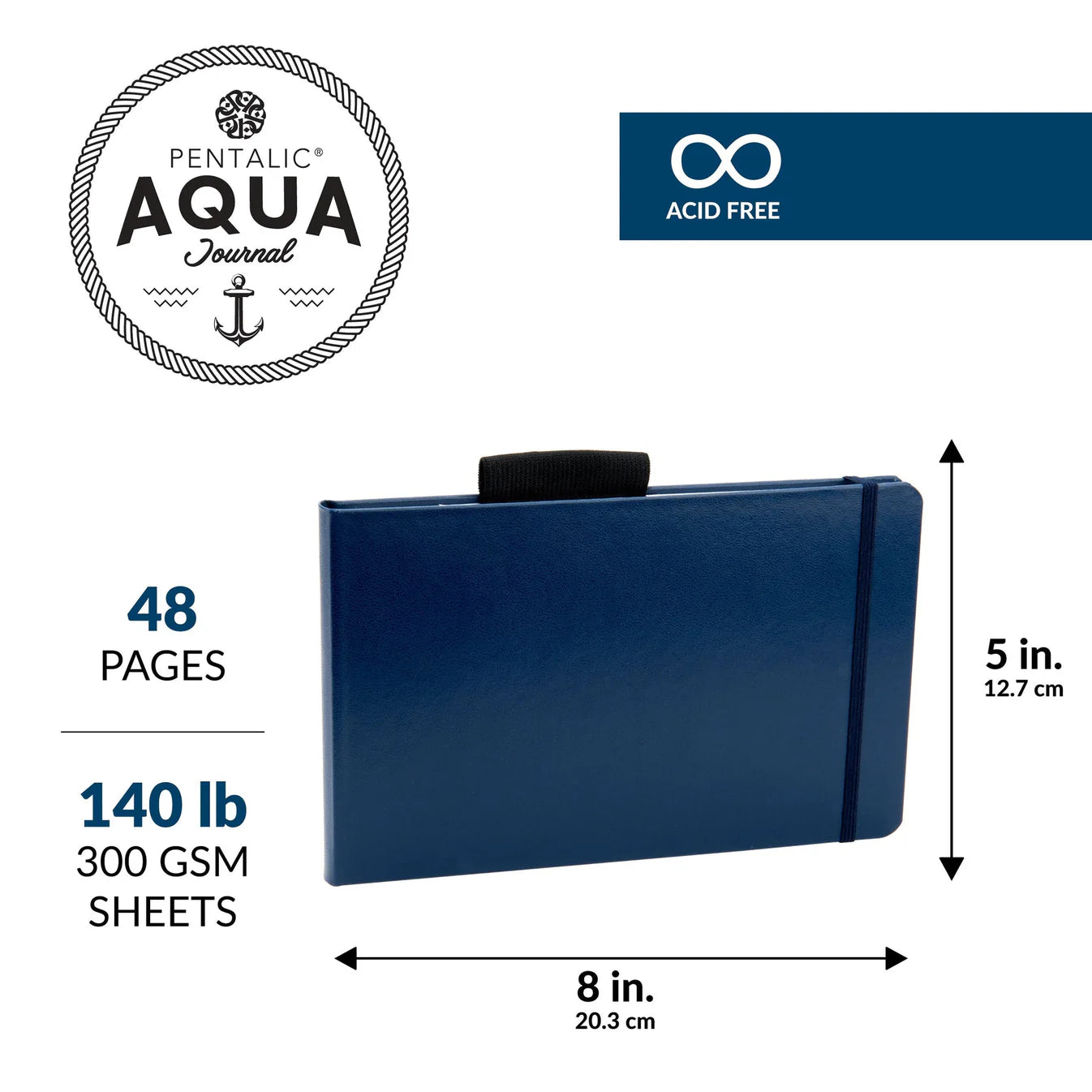 NEW // 8" x 5" Pentalic Aqua Journal