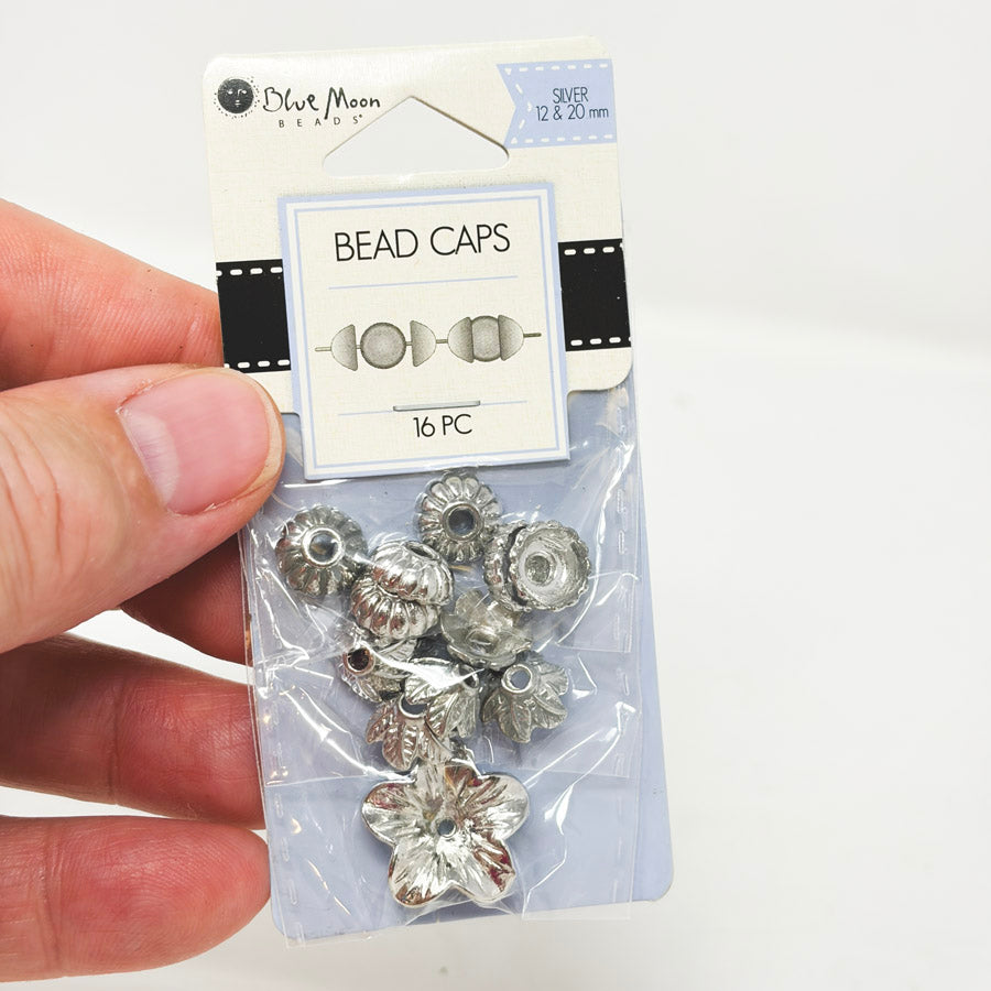 Silver Bead Caps 12 & 20 mm by Blue Moon Beads