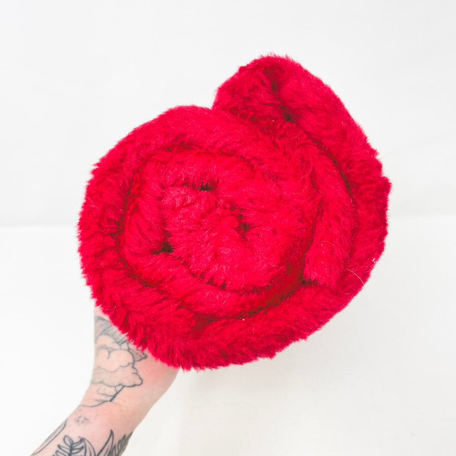 36" x 60" Red Faux Fur