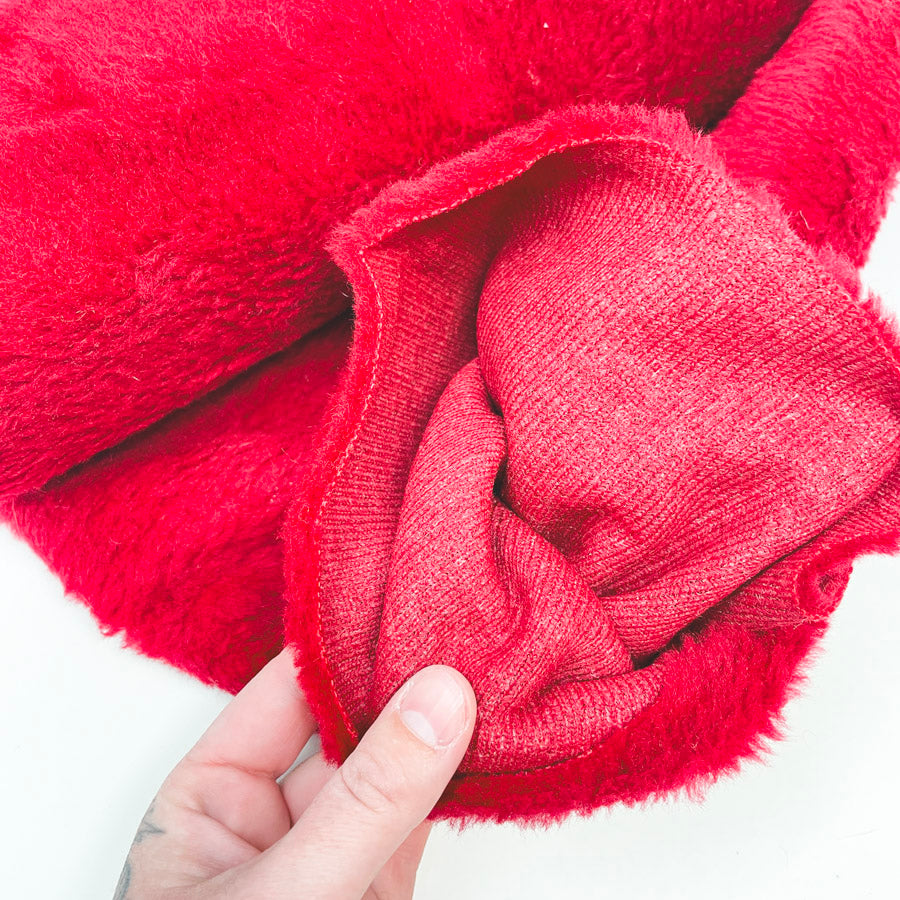 36" x 60" Red Faux Fur