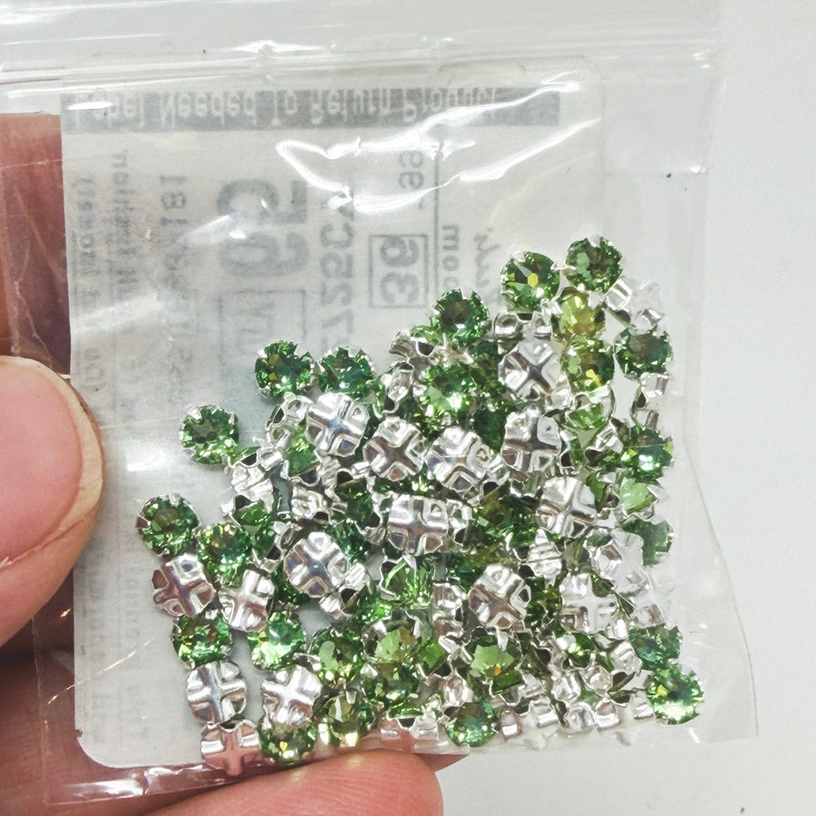 SS16 Peridot Swarvoski Rose Montees by Fire Mtn Gems