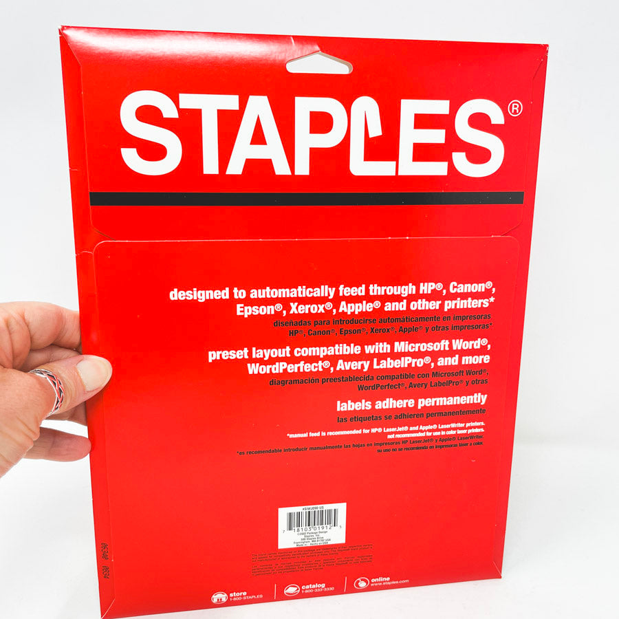 Staples White Address Labels  1/2" x 1 3/4"
