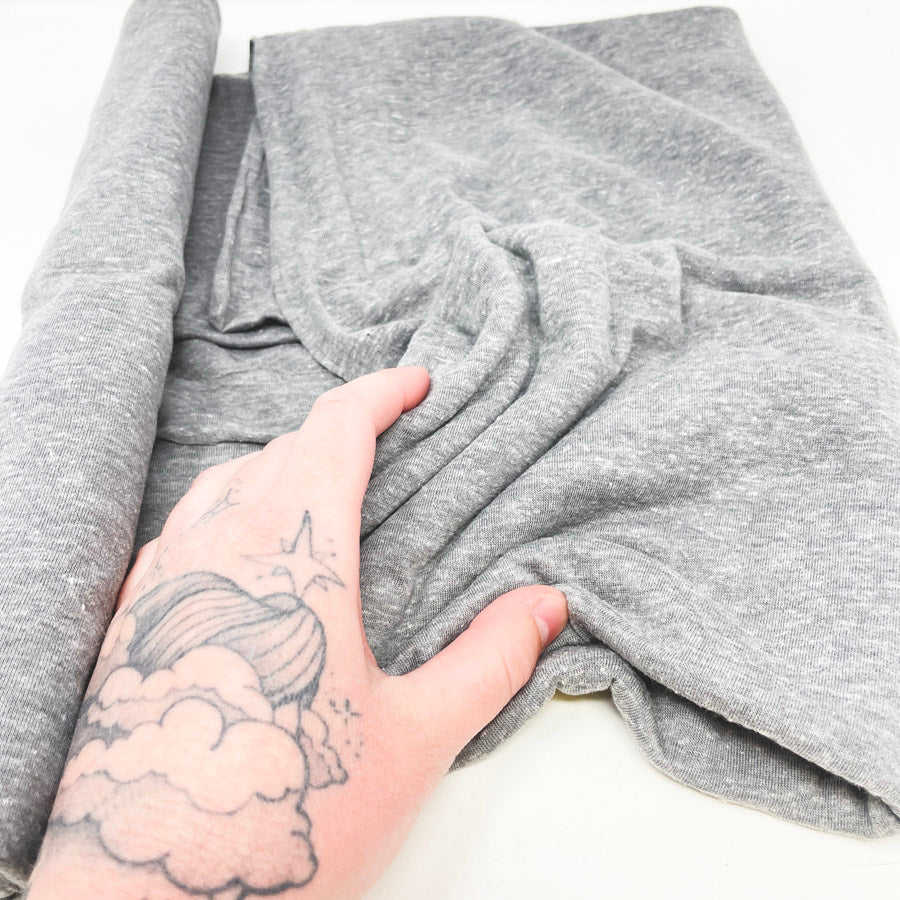 1.5 yds x 60" Nubby Gray Jersey/Stretch T-Shirt Fabric