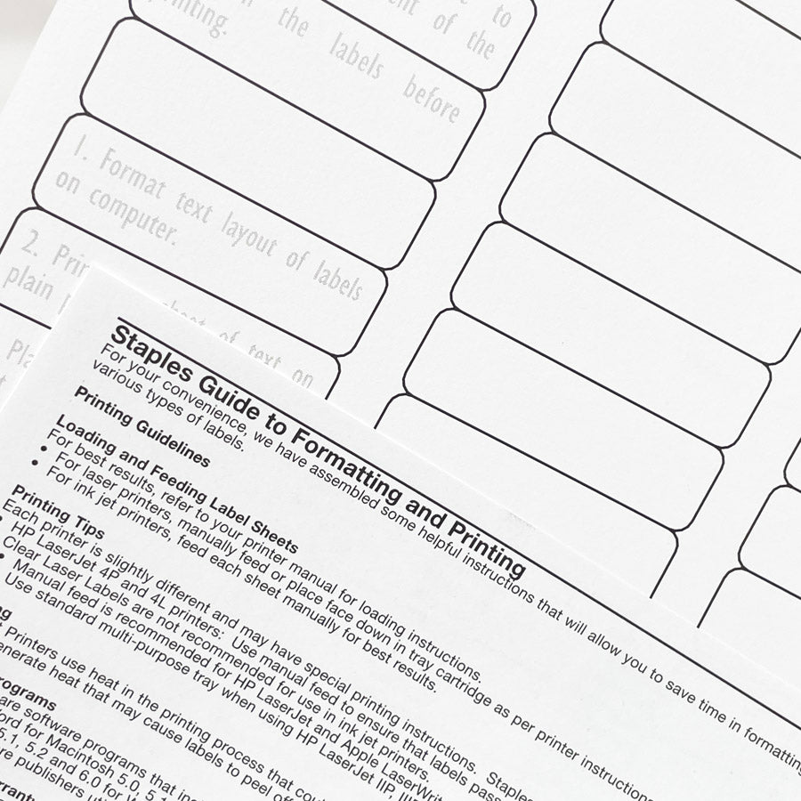 Staples White Address Labels  1/2" x 1 3/4"