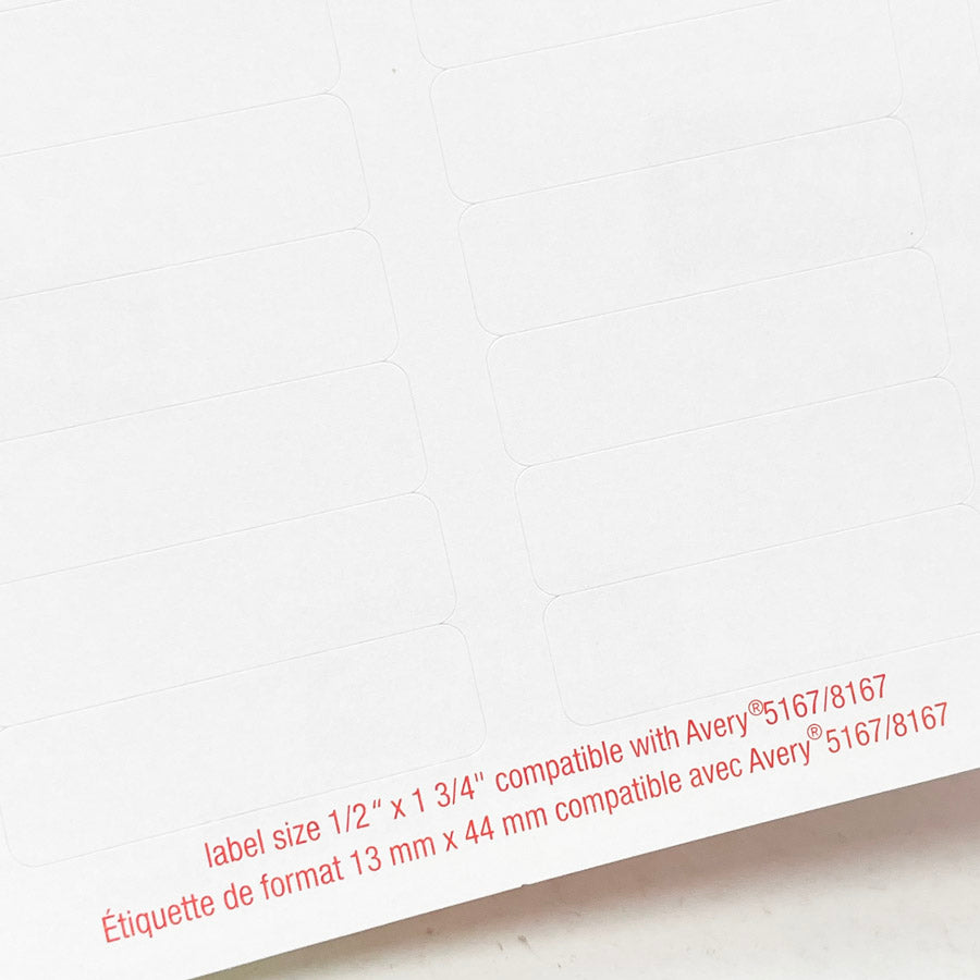 Staples White Address Labels  1/2" x 1 3/4"