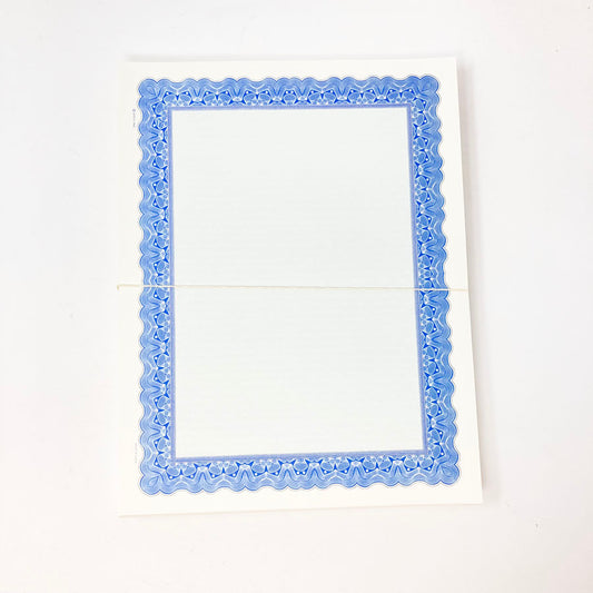 Blue Certificate Printer Paper