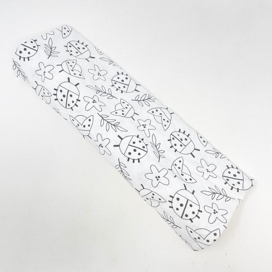 1 yd x 52" B&W Ladybug Jersey/Stretch Fabric