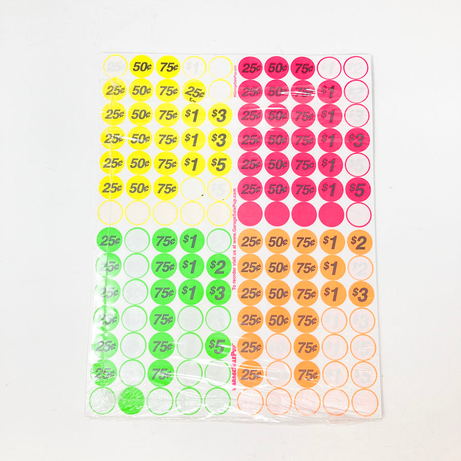 Garage Sale Pup Pricing Labels