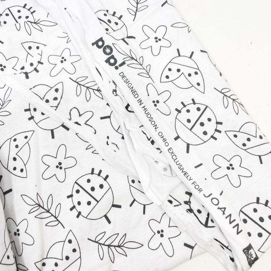 1 yd x 52" B&W Ladybug Jersey/Stretch Fabric