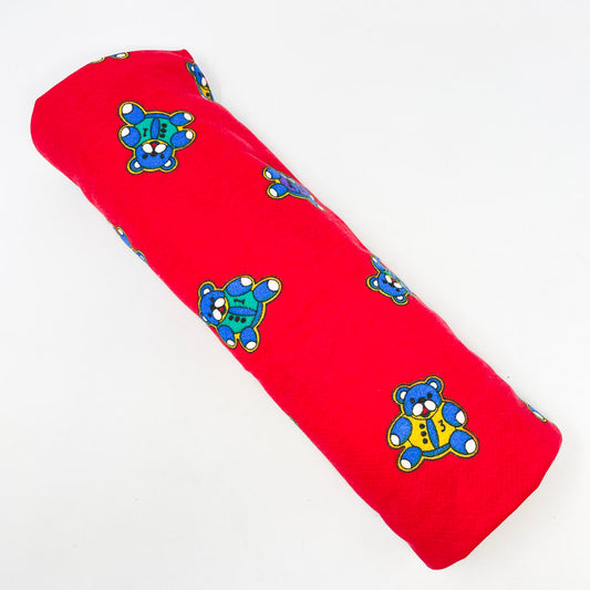 1.25 yds x 60" Red with Bear Fleece/French Terry Fabric