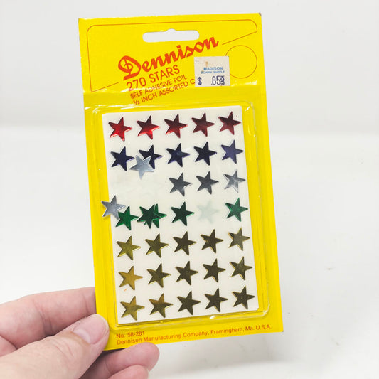 Vintage Dennison Self Adhesive Foil Stars