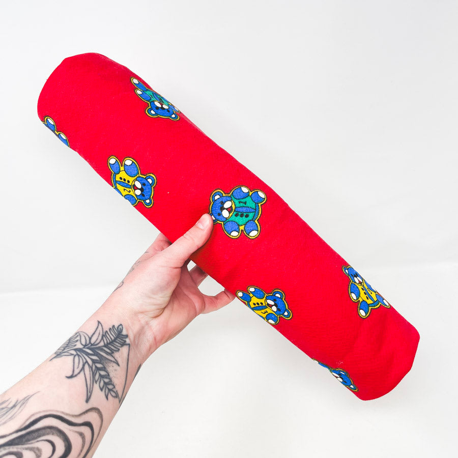 1.25 yds x 60" Red with Bear Fleece/French Terry Fabric