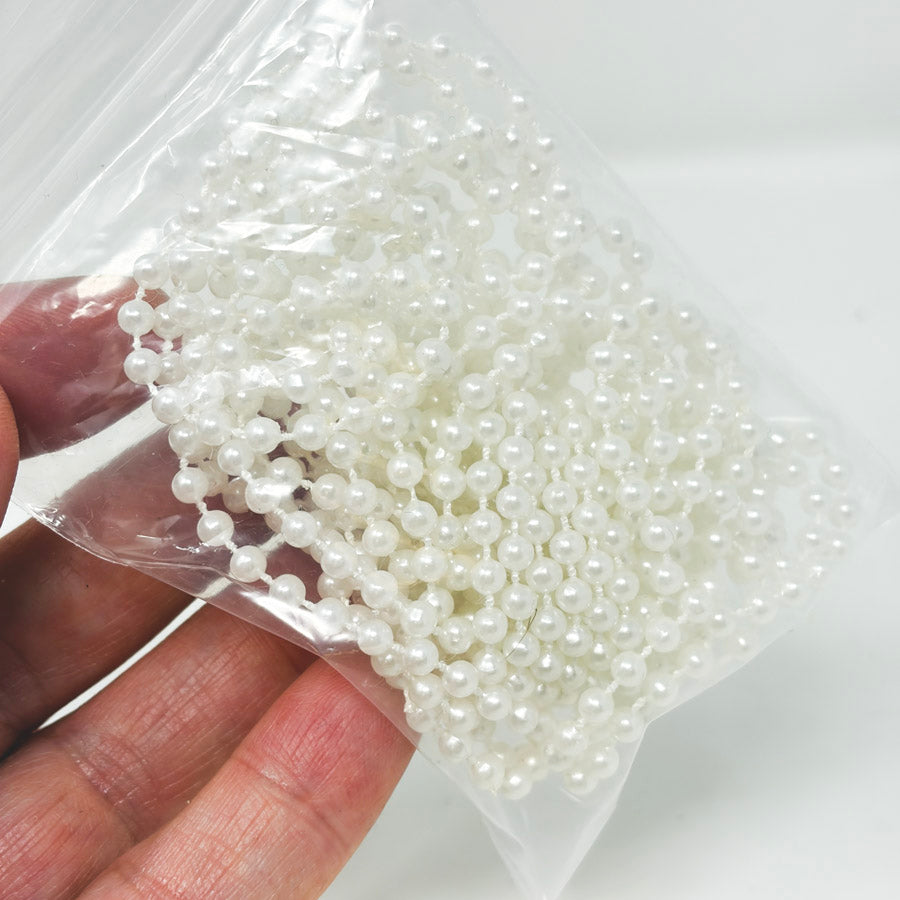 White Plastic Pearl Strand Bundle