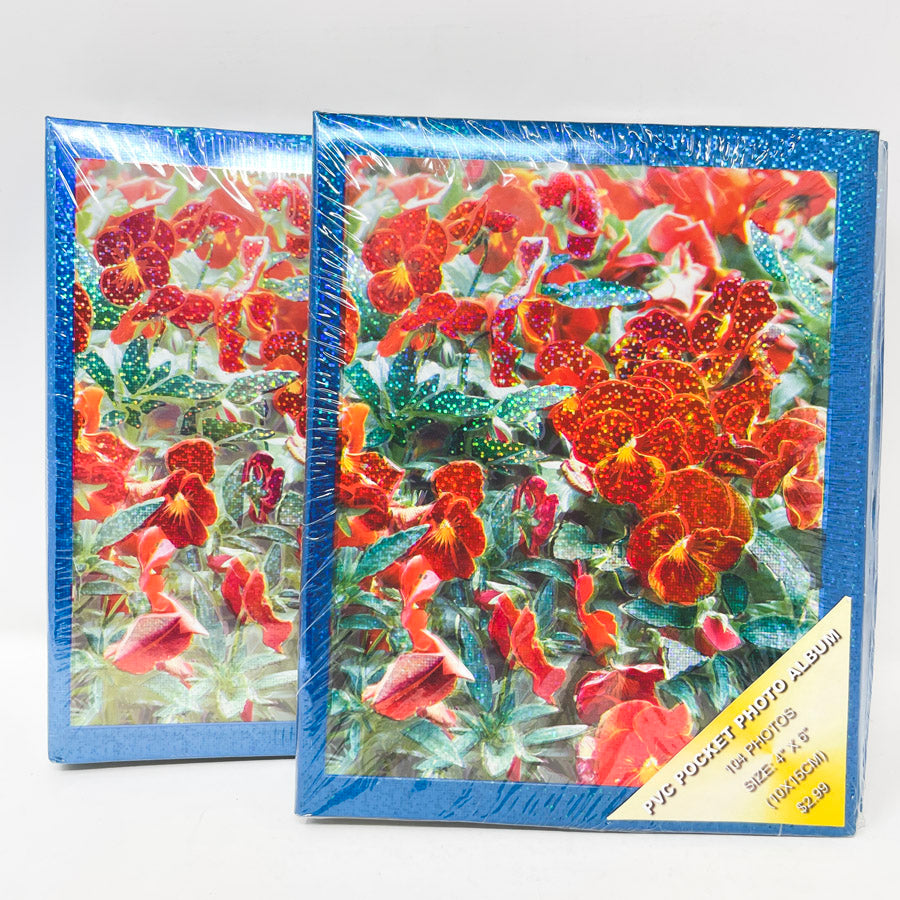 4"x6" Red Floral Photo Album