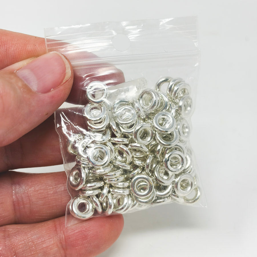 Silver Plate/Brass 8x2 Donut Beads