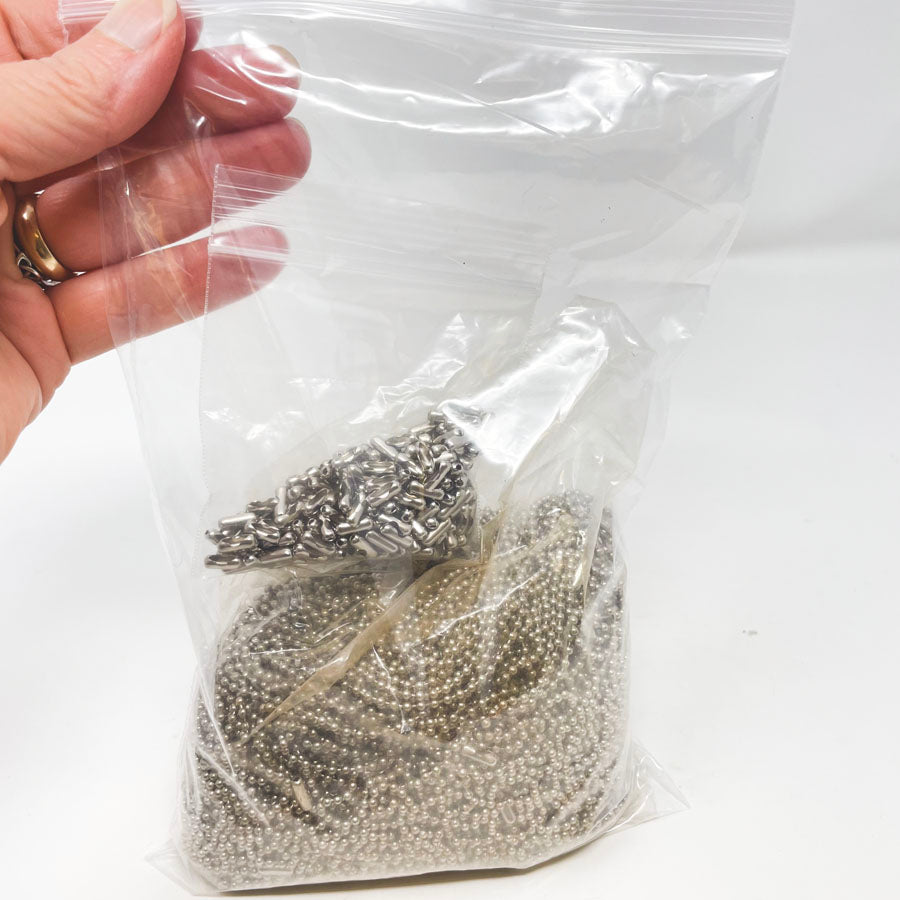 Bundle of Small Silver Ball Chain and Clasps (1)