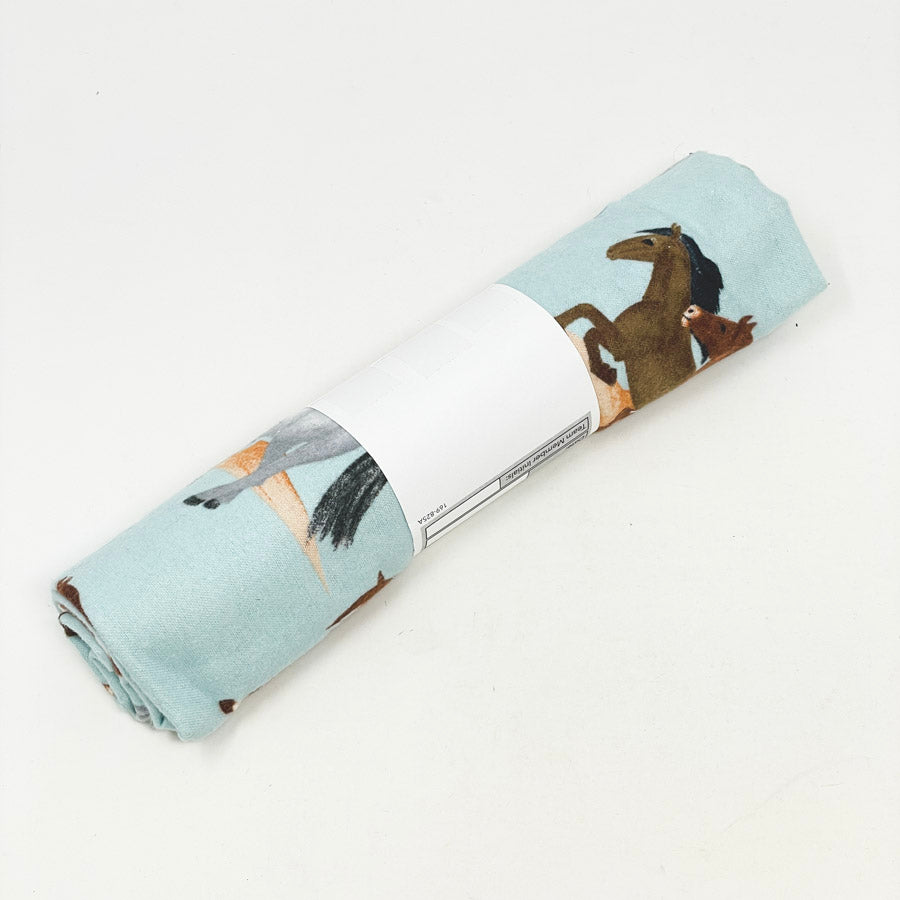 0.75 Yd. Horses in the Dessert Flannel Fabric Remnant