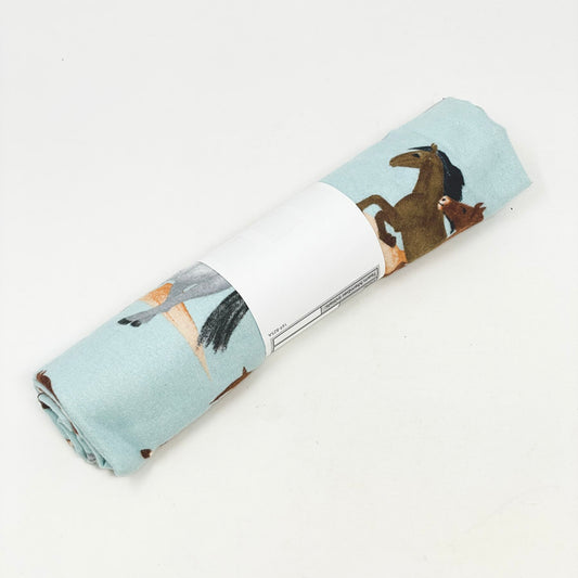 0.75 Yd. Horses in the Dessert Flannel Fabric Remnant