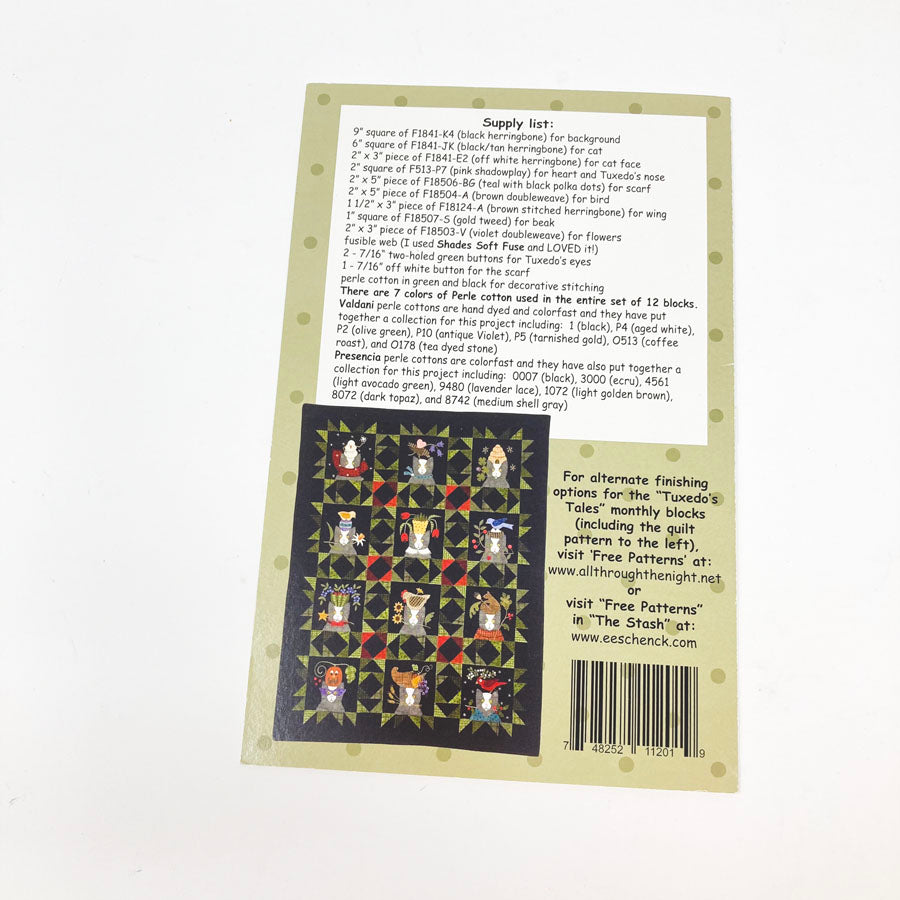 Tuxedo Tales - All Through the Night Quilt Blocks - Pick a Design