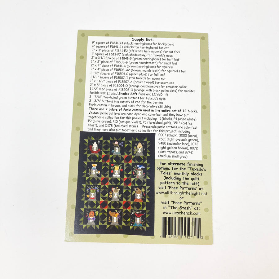 Tuxedo Tales - All Through the Night Quilt Blocks - Pick a Design