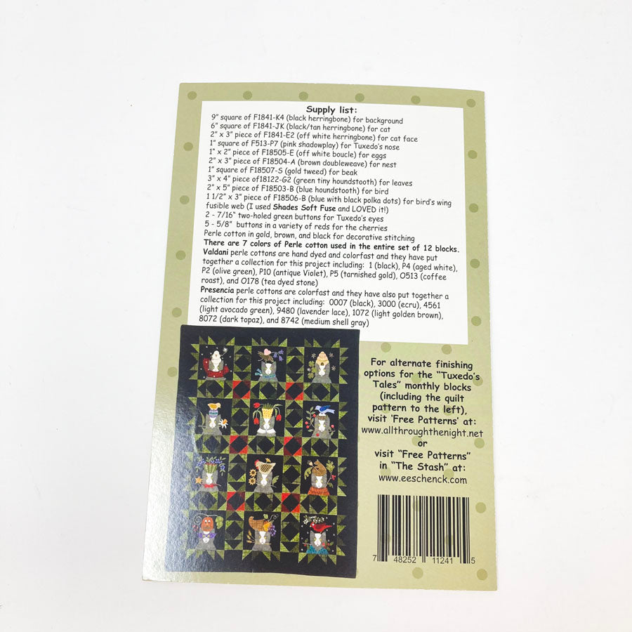 Tuxedo Tales - All Through the Night Quilt Blocks - Pick a Design