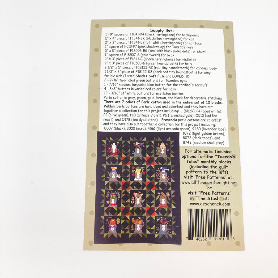 Tuxedo Tales - All Through the Night Quilt Blocks - Pick a Design