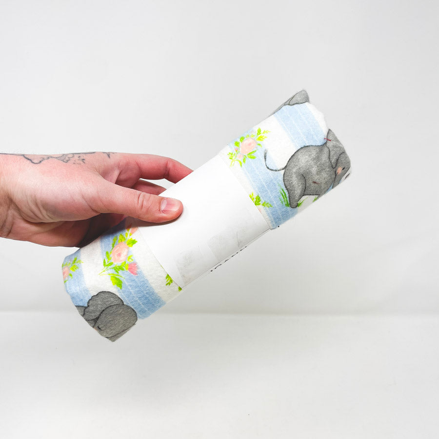 0.8 Yd. Elephants Flannel Fabric Remnant