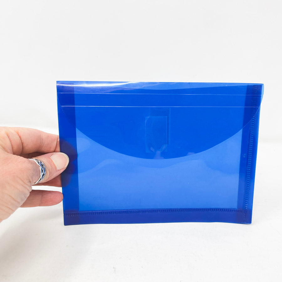 Blue Plastic 5.5"x7.5" Folder
