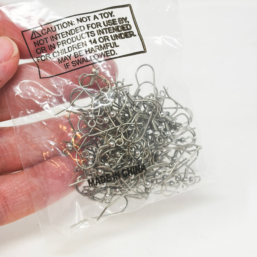 Fish Hook Ear Wire Silver Finish