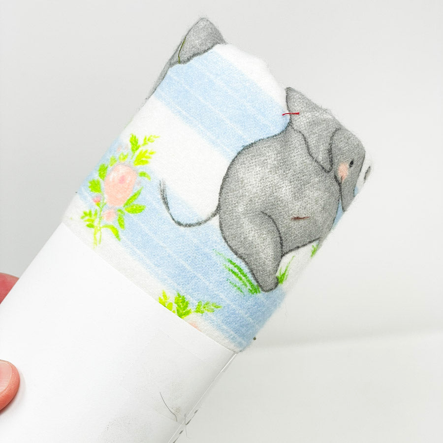 0.8 Yd. Elephants Flannel Fabric Remnant