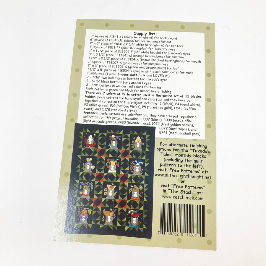 Tuxedo Tales - All Through the Night Quilt Blocks - Pick a Design