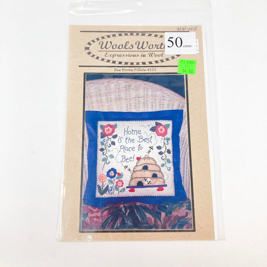 Bee Home Pillow Sewing Pattern by Wools Worth