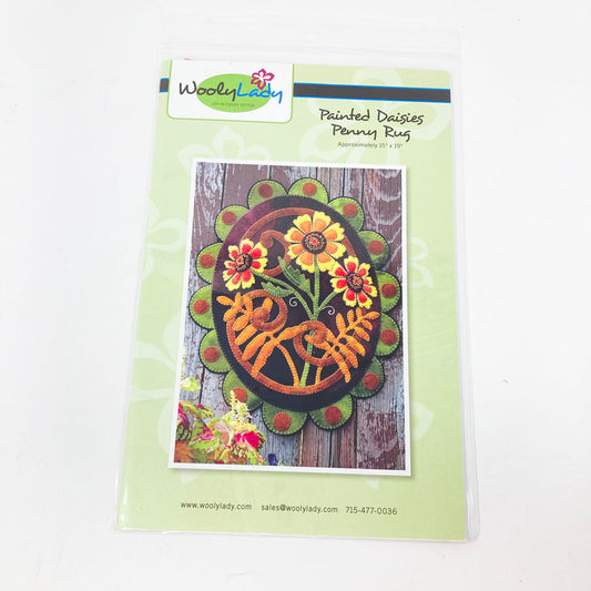Painted Daisies Penny Rug Sewing Pattern by Wooly Lady
