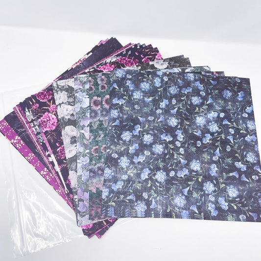 Dark Florals 12" x 12" Paper Pack