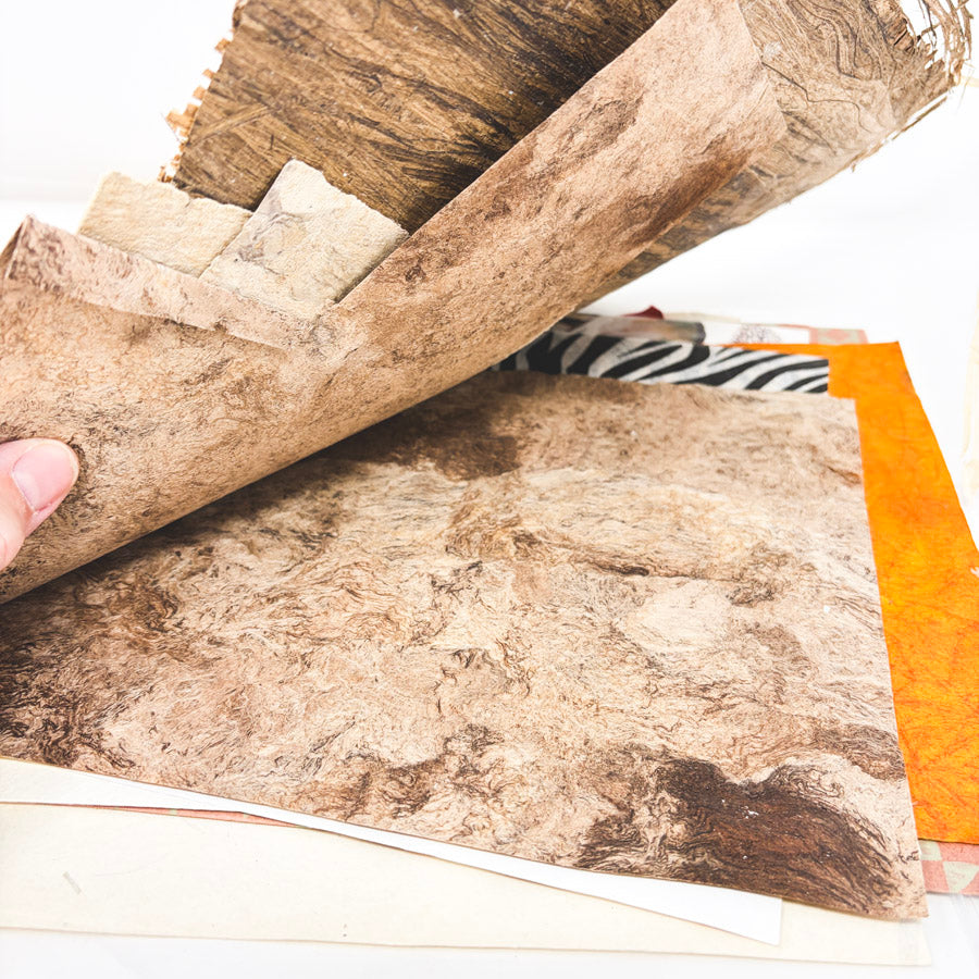 Unique and Natural Fiber Mixed Size Paper Pack