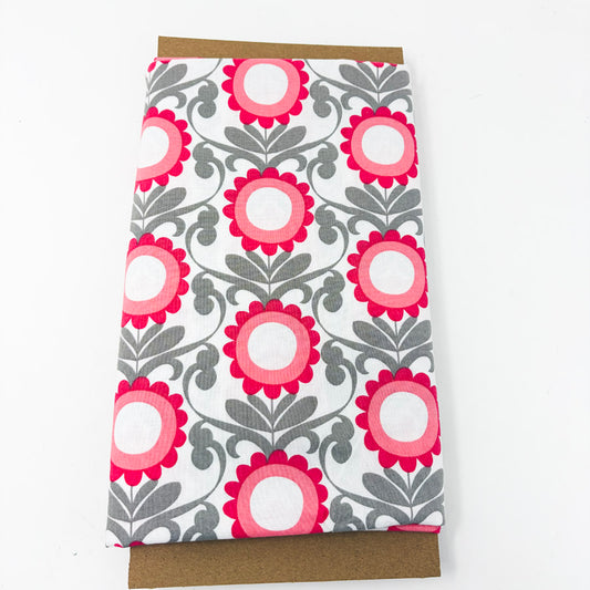 41" x 54" Koko Lee Pink & Gray Floral Fabric
