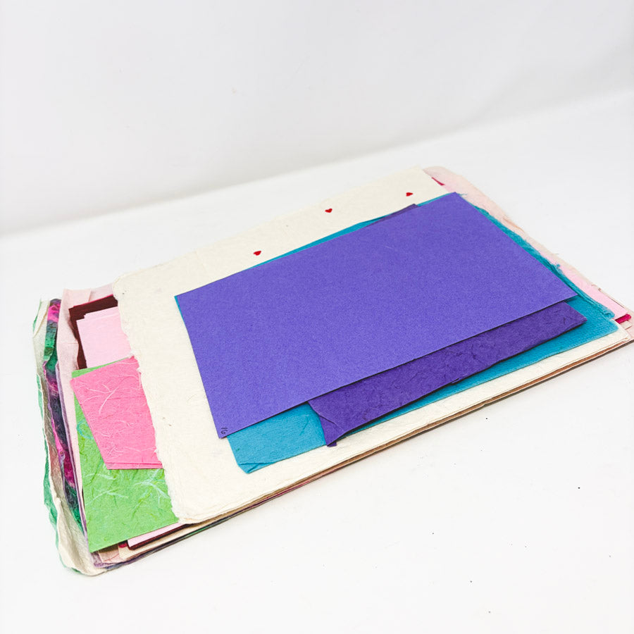 Colorful Handmade & Mulberry Mixed Size Paper Pack