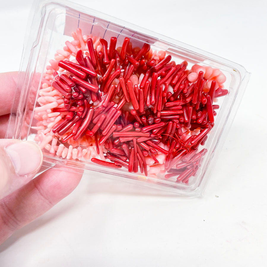 Pink and Red Coral Bead String Bundle