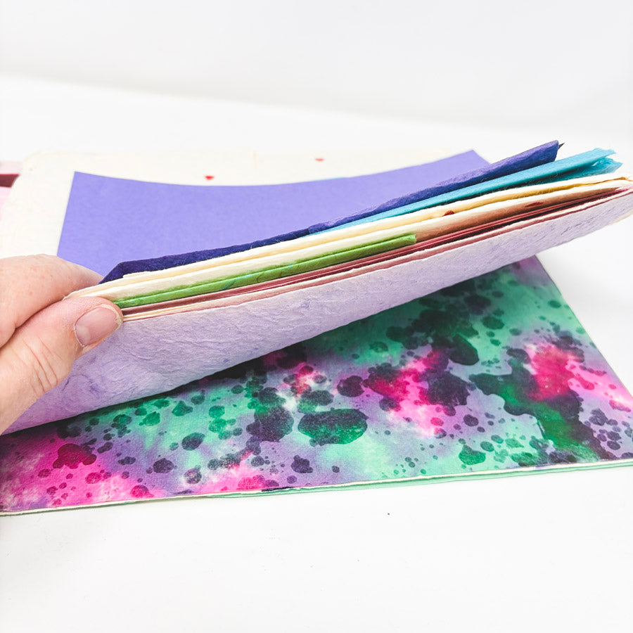 Colorful Handmade & Mulberry Mixed Size Paper Pack