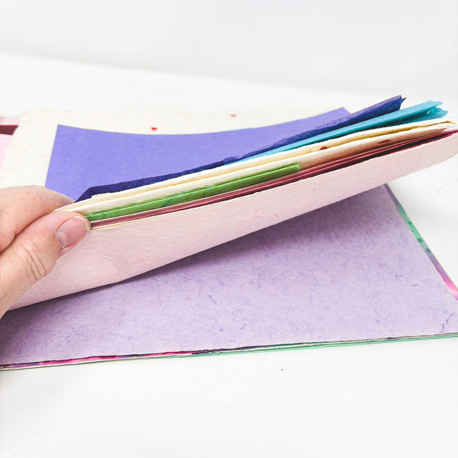 Colorful Handmade & Mulberry Mixed Size Paper Pack