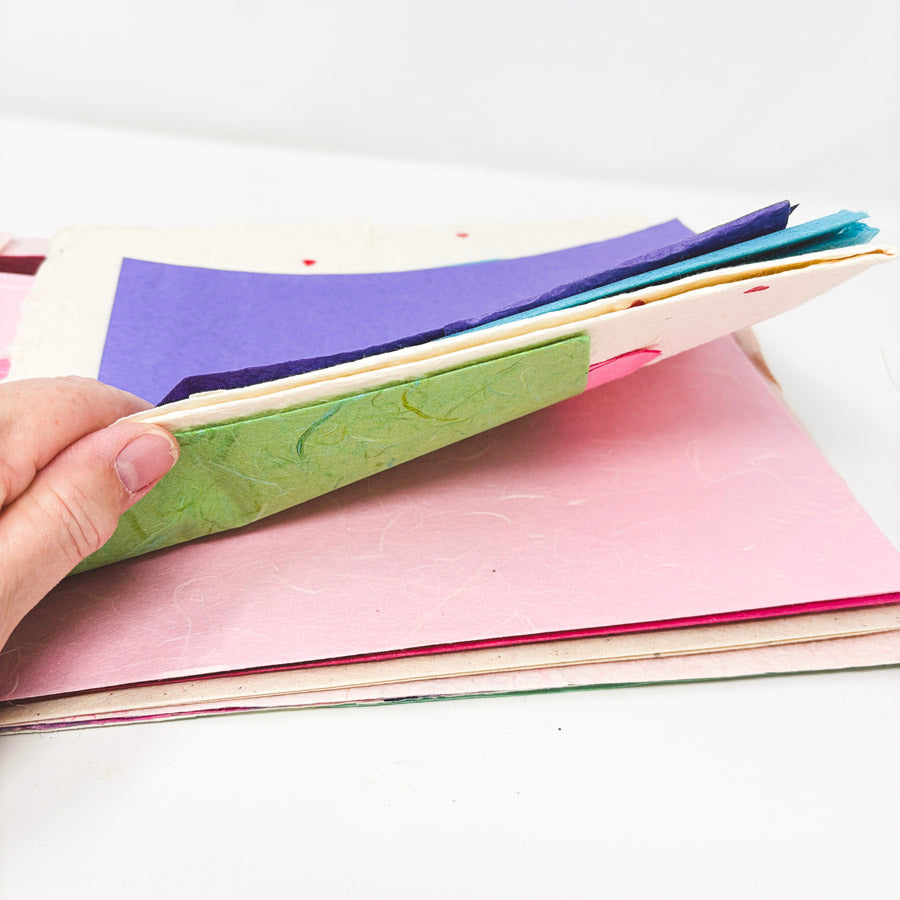 Colorful Handmade & Mulberry Mixed Size Paper Pack