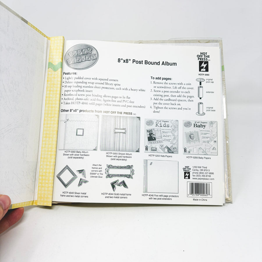 Paper Pizazz 8 x 8 Post Bound Baby Album
