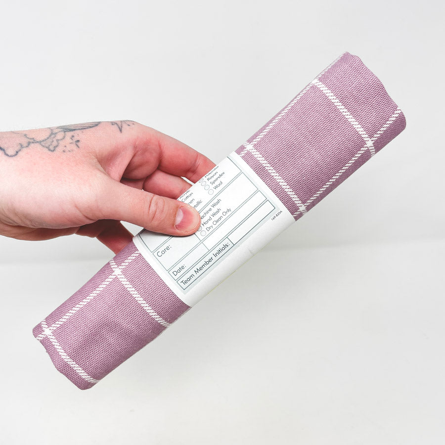 0.43 Yd. Mauve Window Pane Cotton Fabric Remnant