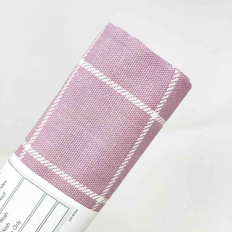 0.43 Yd. Mauve Window Pane Cotton Fabric Remnant