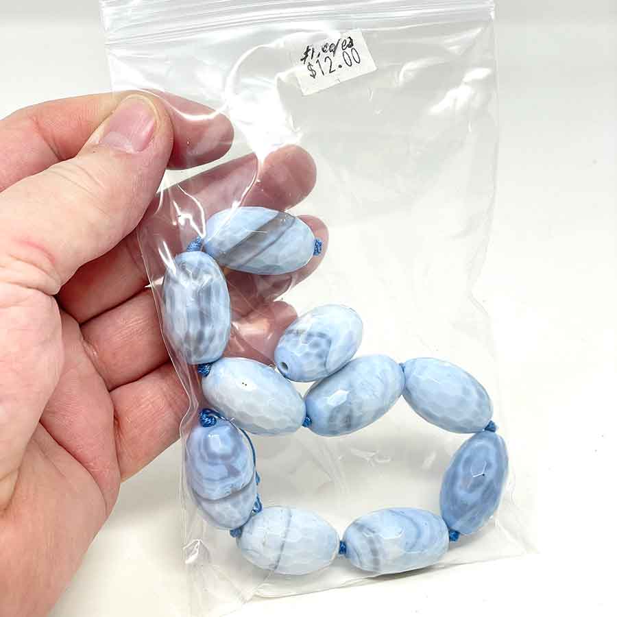 Blue Lace Agate Faceted Beads